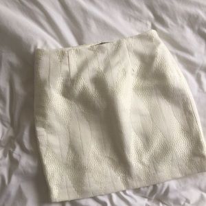 Forever 21 Woven Textured Cream Mini Skirt